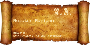 Meister Mariann névjegykártya